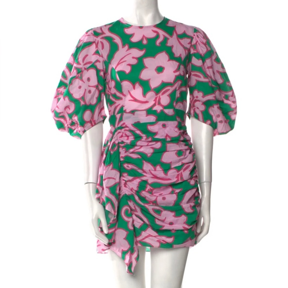 Rhode Pink and Green Floral Dress
